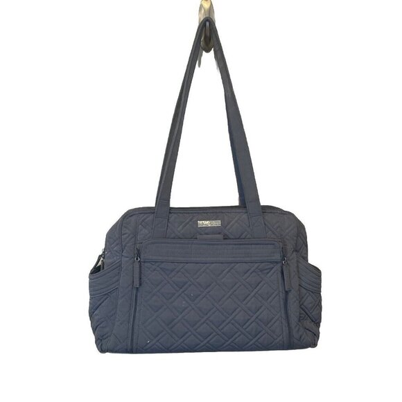 Vera Bradley Stroll Around Baby Work Travel Diaper Bag gray Quilted - Picture 1 of 12